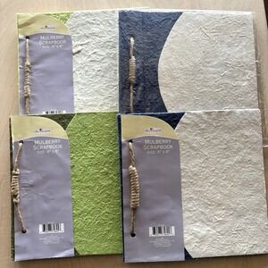 Vtg Miss Elizabeth Mulberry Scrapbook LOT of 4 NWT 8 Pages Textured Green Blue